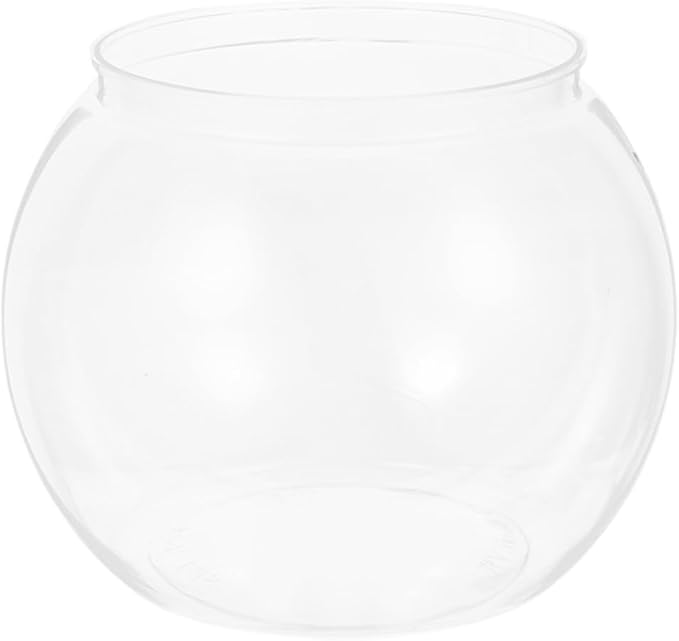 Transparent Fish Tank Plastic Round Aquarium Small Fish Bowl Aquariums Tanks Fish Bowls Portable Fish Tank for Goldfish Plastic Goldfish Bowl Small for Home Office Desk Decor
