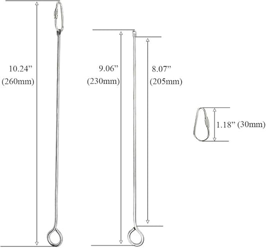 2pcs Hanging Bird Treat Skewer Parrot Fruit Feeder, 10.2 Inch Stainless Steel Bird Fruit Fork Food Holder Foraging Toy for Parrot Parakeet Conure, LXLVOUEG