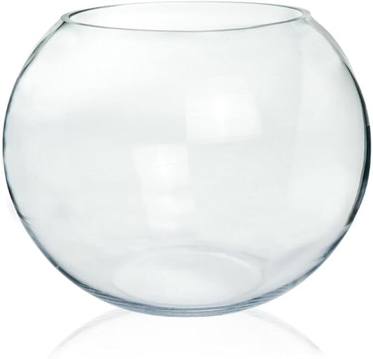 Craft And Party, Fish Bowl Vase, 14" Height x 16" Width Glass Fish Bowl Vase, Bubble Bowl vase for Terrarium, Flower vase Centerpiece