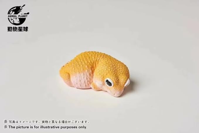 Animal Heavenly Body Series 2 Reptile Chubby Collectible Miniature - Gecko Statue for Home Office Decor, Realistic Sculpture (Eublepharis Macularius - Leopard Gecko (Tangerine))
