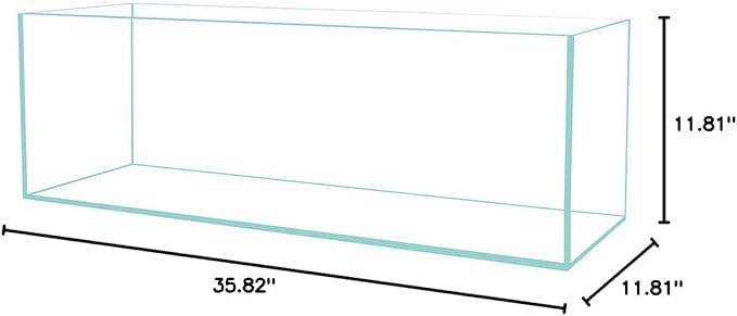 Low Iron Ultra Clear Crystal Bookshelf Aquarium with Foam Leveling Mat – Rimless Aquariums with 45-Degree Beveled Edge, Peninsula Style – for Fish and Corals – 11 Gallon Capacity