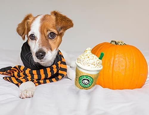 Parody Star Pups Coffee Dog Toy Pup'kin Spice Latte - Funny Plush Squeaky Crinkle Dog Toys for Medium, Small and Large for Dog Birthday