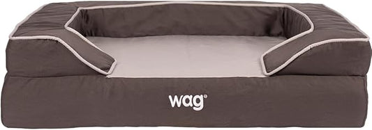 Sealy Lux Pet Dog Bed | Quad Layer Technology with Memory Foam, Orthopedic Foam, and Cooling Energy Gel. Machine Washable Cover. Small, Modern Gray