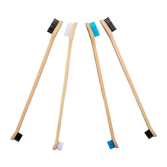 Mighty Mutt Bamboo Pet Toothbrush – Double-Sided Dog Toothbrush | Easy to Use for Dog Teeth Cleaning | Pet Friendly | Soft, Gentle Dog Tooth Brush for Any Size Breed – 4 Pack