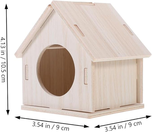 Wooden Hamster House Hideout for Small Pets and Design for Dwarf Hamsters Gerbils and Mice Cozy Sleeping Space and Fun Exercise Area