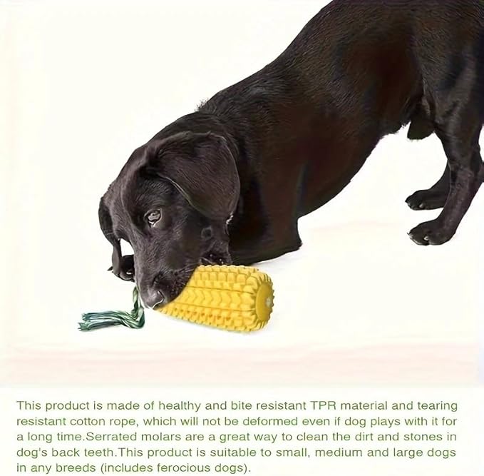 MK Dog Chew Toys for Aggressive Chewers, Indestructible Tough Durable Squeaky Interactive Dog Toys, Puppy Teeth Chew Corn Stick Toy for Small Medium Large Breed
