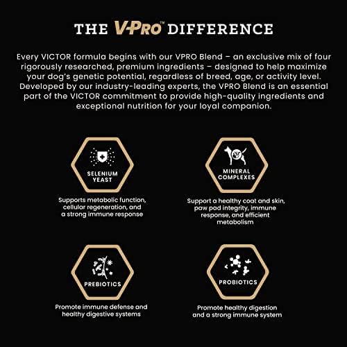 VICTOR Super Premium Dog Food – Hi-Pro Plus Dry Kibble – High Protein Dog Food with 30% Protein – Beef, Chicken, Pork, Fish Meals, Gluten Free - for High Energy and Active Dogs & Puppies, 50lbs