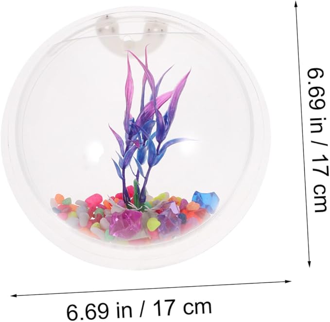 Mipcase Transparent Hanging Fish Hanging Fish Bowl Wall Mounted Fish Tank Wall Fish Tank Tank- Semi- Circulaire