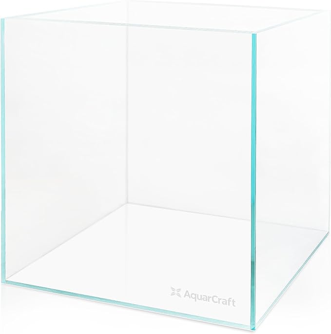 Ultra Clear Glass Fish Tank 6.5 Gallon, 6mm Thickened Rimless Aquarium Tank Low Iron, Cube Aquarium 11.8in x 11.8in x11.8in
