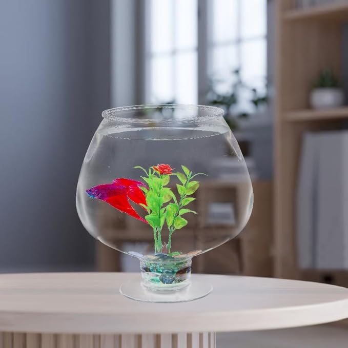 Koller Products 1.7 Gallon Brandy Snifter Fish Bowl, Impact-Resistant Plastic, Ideal for Party Events, Home Decor, Betta Bowl
