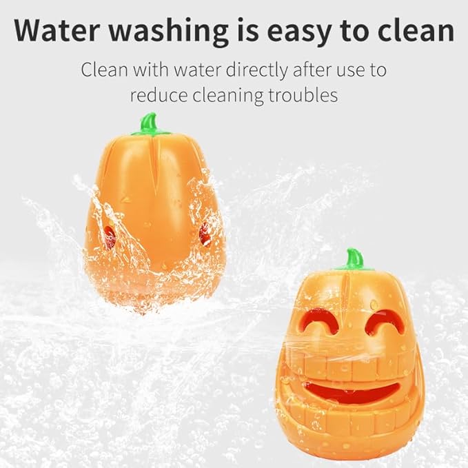 Dog Puzzle Toys Pumpkin Rubber Puppy Chew Toys Treat Food Dispensing Dog Toys for Teeth Cleaning Interactive Dog Toys for Large Dogs & Small Dogs Durable Dog Balls for Halloween Pet