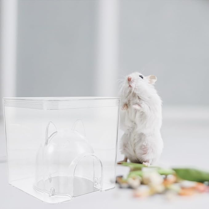 Ice Nest Hamster House - Summer Cooling Hideout for Hamsters Guinea Pigs and Small Pets Unique Transparent Design 5.5In Cooling Pad
