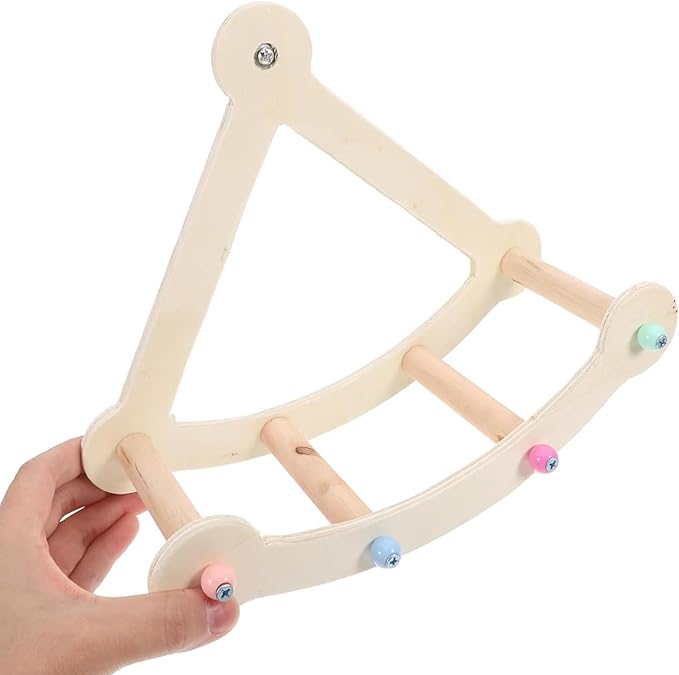 Bird Perch Toy, Interactive Rocking Parakeet Toys and Perches, Intelligence Puzzle Birds Enrichment Toy for Parrot, Bird Cage Accessories Perch for Budgies(Pirate Ship)