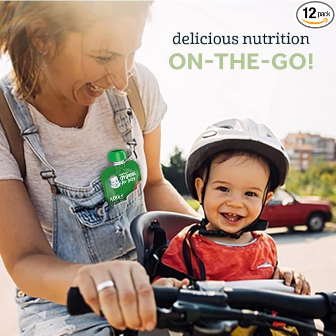 Gerber Organic Baby Food Pouches, 2nd Foods for Sitter, Apple Zucchini Spinach Strawberry, 3.5 Ounce (Pack of 12)