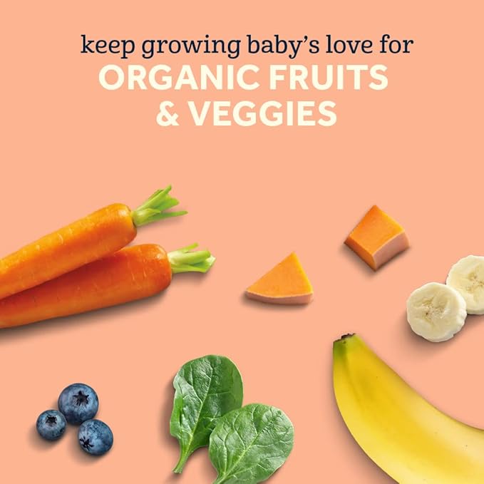 Gerber Organic 2nd Foods Baby Food, Fruit and Veggie Variety Pack, 3.5 oz Pouch (Pack of 18)