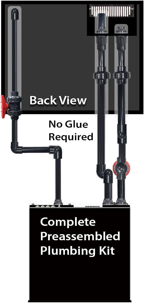 Innovative Marine EXT (External Overflow) Complete Reef System - Aquarium, Stand, Sump, Return Pump, and Plumbing Assembly (50 Gallon with White APS Stand with Leveling Frame)