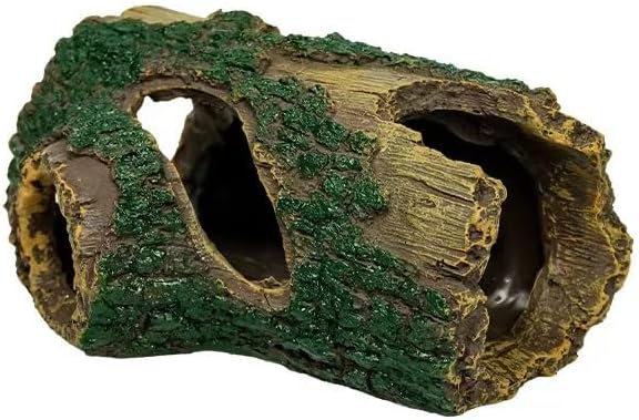 Aquarium Resin Hollow Tree Trunk, Betta Fish House Aquarium Decoration, Fish House cave Wooden House Decoration, Suitable for Aquariums of Different Sizes.
