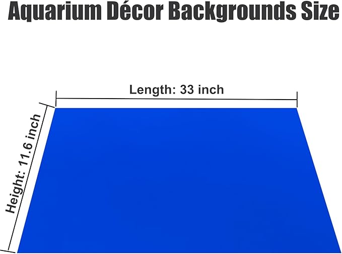 Blue Black Aquarium Background Poster Fish Tank Background Wallpaper Aquarium Backdrop Double-Sided Fish Tank Decorations Paper 12"x 33"