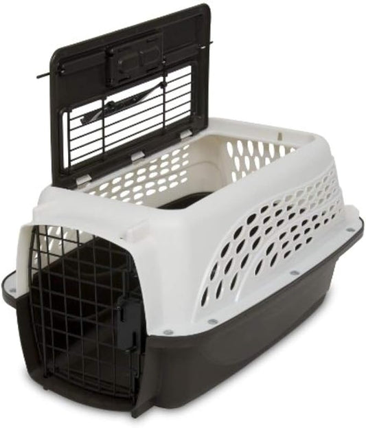 Petmate Dog Crates for Small Dogs & Cat Carriers, Two-Door Plastic Pet Kennel, Top & Front Loading, Made in USA, 19", White
