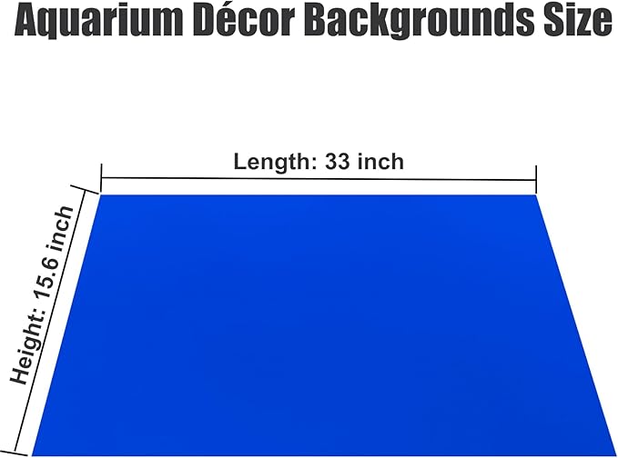 Blue Black Aquarium Background Poster Fish Tank Background Wallpaper Aquarium Backdrop Double-Sided Fish Tank Decorations Paper 16"x 33"