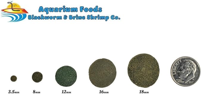 Aquatic Foods Inc. 8mm - 1/3" Mini Sinking Wafers of Algae, Spirulina, Veggies for All Tropical Fish, African Cichlids, Shrimp, Snails, Crabs, Catfish, Plecos.…1-lb 2.3oz Clear Bag