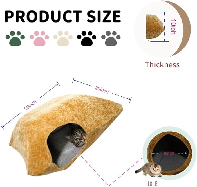 Peekaboo Cat Cave Small Square Tunnel pet House, Comes with Two Protective Covers as a Gift