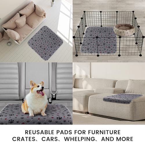 Washable Pee Pads for Dogs,2 Pack Extra Large 48"x48" Super Absorbent Reusable Puppy Pads,Non-Slip 100% Waterproof Dog Pee Pads,Pet Training Pads for Couch, Crate,Potty Training,Floor