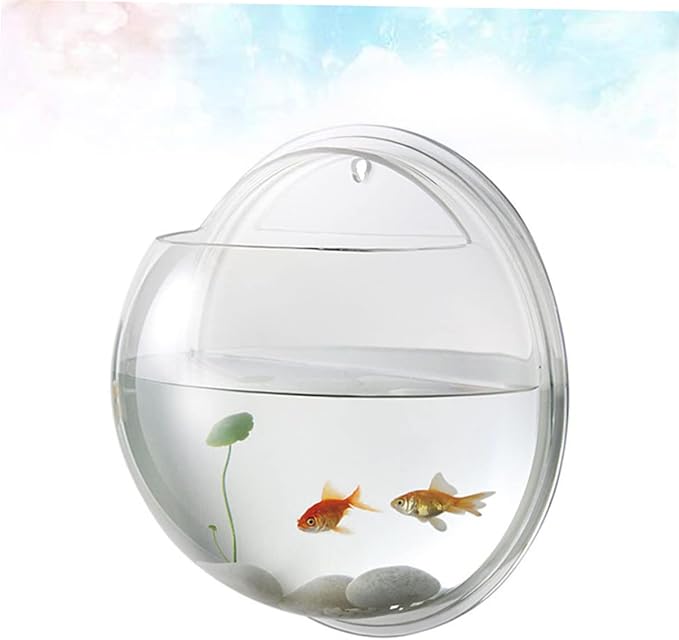 Mipcase Transparent Hanging Fish Hanging Fish Bowl Wall Mounted Fish Tank Wall Fish Tank Tank- Semi- Circulaire