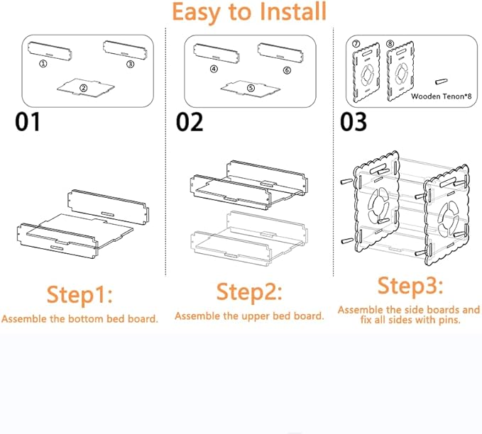 Wooden Cat Bed,Elevated Cat Bed Furniture,Cat Bunk Beds for 2 Indoor Cats,Wood Cat Condo with Mattress,Protect Cat's Hip Joint,All Seasons,Sturdy and Durable(19.7"x15"x19.2",Brown)