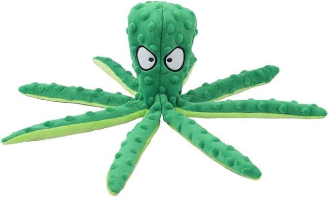 OUANGANC Octopus Dog Squeaky Toy No Stuffing Crinkle Paper in Legs for Small, Medium, and Large Breeds, Durable Puppy Chew Toys for Aggressive Chewers