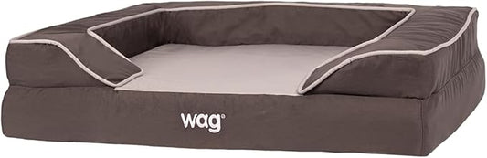 Sealy Lux Pet Dog Bed | Quad Layer Technology with Memory Foam, Orthopedic Foam, and Cooling Energy Gel. Machine Washable Cover. Small, Modern Gray
