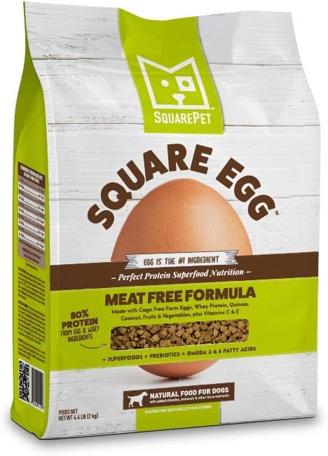 Square Egg Dry Dog Food, Gentle Kibble Sturcture, Whey Proten, Amino Acids, Easily Digestible Ideally for Senior Dogs 4.4lbs