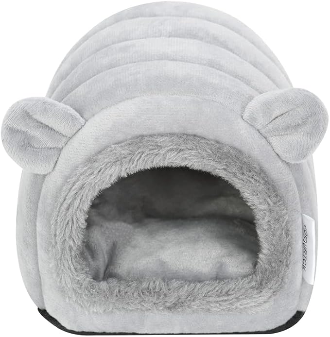 YOGURTCK Hamster Hedgehog Guinea Pig Cave Bed Nest Hideout, Small Animals Cage Supplies Warm House - Gray