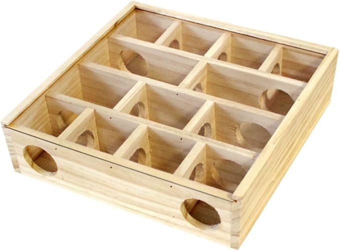 Wooden Maze Tunnel Toy, Small Pet Animals Activity Sport Labyrinth Dwarf Hamster Play Toys Maze Tunnel Mice Wooden Funny Toy