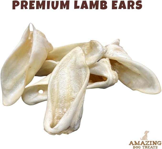Amazing Dog Treats - Lamb Ears (50 Pcs/Pack) - Natural Dog Chews -Rawhide Alternative - No Hide Dog Bones