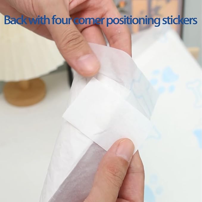 Blue Meteorite Puppy Pads,7-Layer Leak-Proof Super Absorbent,Potty Training,Ultra Absorbent and Odor Eliminating,Quick-Dry Surface,Four Corner Positioning Stickers( 35.4"x24"), 25 Count