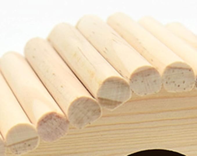 balacoo Wooden Hut Hideout for Hamsters Natural Solid Nesting House Entrance Small Habitat for Pet Promotes Chewing Instincts and Exploration