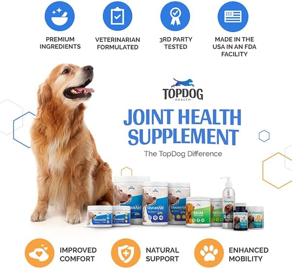 MSM Joint Boost Powder - Hip & Joint Dog Supplement for Joint Mobility & Flexibility - Natural Anti-Inflammatory with Sulfur - Chicken Flavored