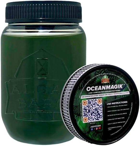 OceanMagik Live Phytoplankton Blend - Tetra x Nanno x Iso x Thal Phyto Food for Coral and Copepod (64oz)