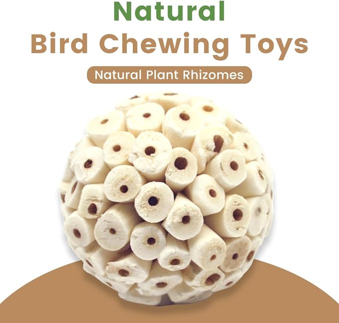 Bird Toys Sola Balls 2.36'' - 6PCS, Bird Foraging Toy, Soft Sola Atta Ball, Parrot Chew Shred Toy for Sharpening Claws and Beaks for Cockatiel, Parakeets, Conure, Love Birds, Budgie and Small Birds