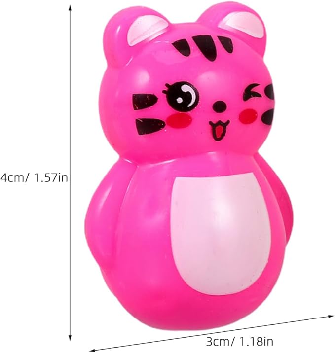 24Pcs Mini Animal Tumblers - Assorted Color Tiny Figurines for Kids Ideal for Party Favors Classroom Rewards and Imaginative Play