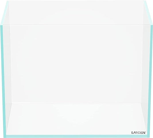 LANDEN 30N 3.2 Gallon Nano Rimless Low Iron Aquarium Tank, W11.8×D7.5×H9.4 in(30x19x24cm) 5mm Thickness with Nano Foam Leveling Mat Included