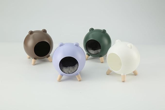 TUTU&LELE Hamster Hideout, Tiny House Hideout and Habitat, Space Elf Hiding Nest, Durable Hamster Bed with Round Thick Plush Pads, for Mice, Gerbils,Hamsters to Play, Sleep and Rest (Purple)