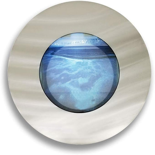 AA-Porthole-BSILVER 2.0 Wall Mounted Aquarium, Brushed Silver