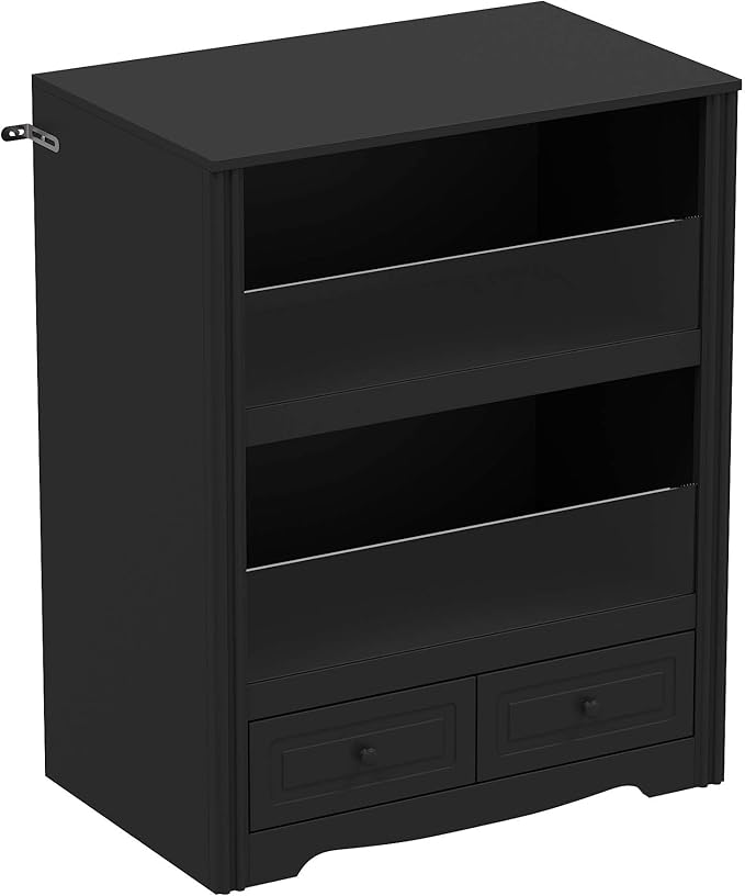 Guinea Pig Cages, Small Animal Hamster Critter Nation Cage and Habitats, Small Animal Observation Box, Guinea Pig Cabinet with 2 Layers, 2 Large Drawers, Black