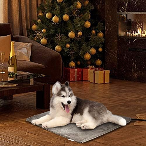 Toozey Pet Heating Pad, 6 Adjustable Temperature Dog Cat Heating Pad with Timer, Waterproof Heated Cat Bed with Chew Resistant Cord, Indoor Electric Pet Heated Mat 18x16in