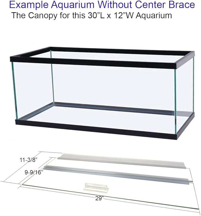Blue Spotted Aquarium Glass Canopy for 20L, 29S, 37H Gallon Aquariums by Aquarium Masters, AM33012, for 30" Long x 12" Wide Aquarium Masters and Other Aquarium Brands with No Center Brace