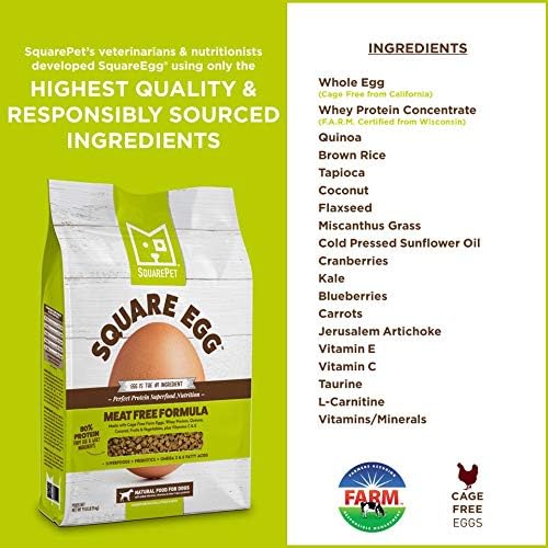 Square Egg Dry Dog Food, Gentle Kibble Sturcture, Whey Proten, Amino Acids, Easily Digestible Ideally for Senior Dogs 4.4lbs