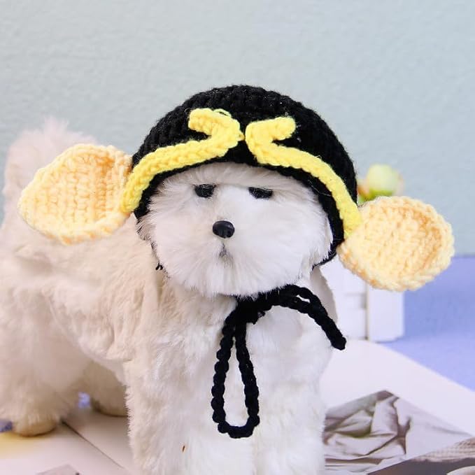Pet Head Adorable Cat & Dog Headwear - Knit Beanie, Soft & Adjustable, Halloween Accessory (Small, Under 6 lbs)