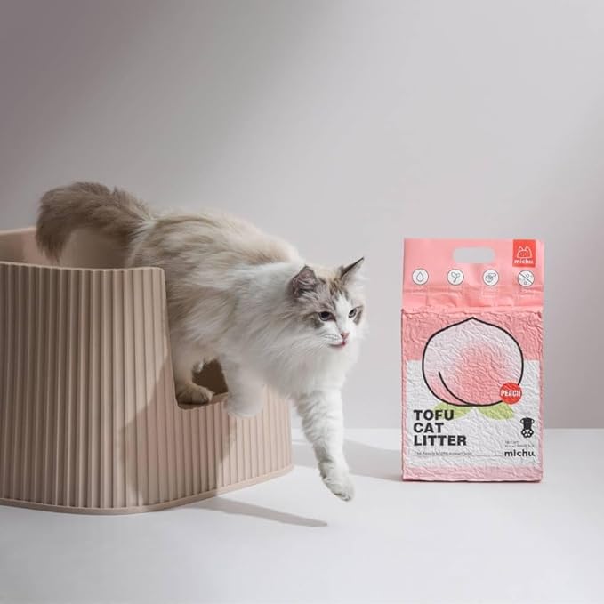 Tofu Cat Litter Natural Clumping Tofu Cat Litter, Fast Clumping and Easily Scoop-able 5.5lb/88oz 5 Scents - Greentea, 1 Pack